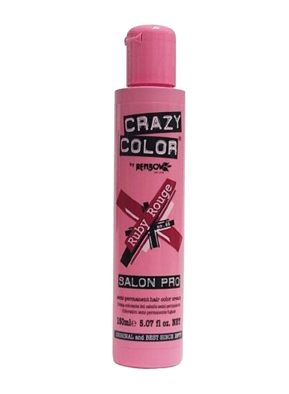 

Crazy Color Salon Pro Semi Permanent Hair Color Cream, 150ml, Rugby Rouge 66