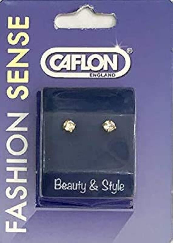 Caflon Fashion Sense Gold Plated Pink Cubic Zirconia Earring 4 Mm
