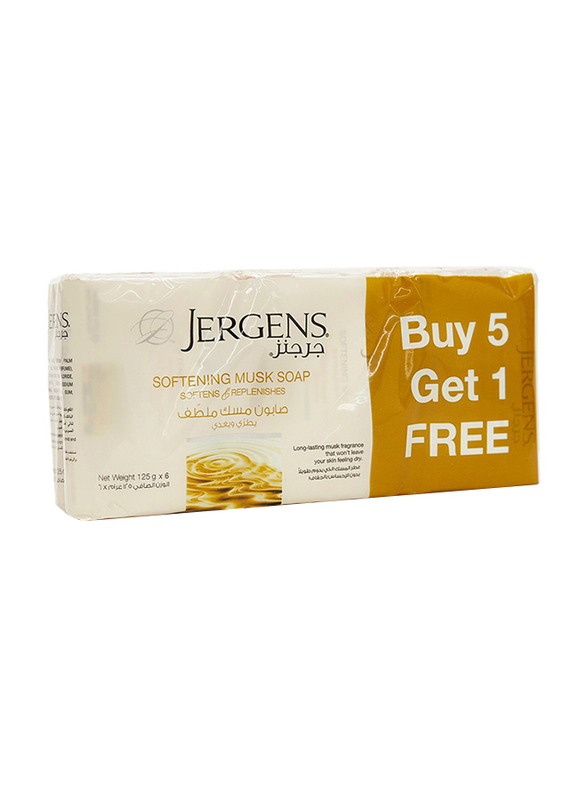 Jergens Softening Musk Soap, 125g, 6 Piece