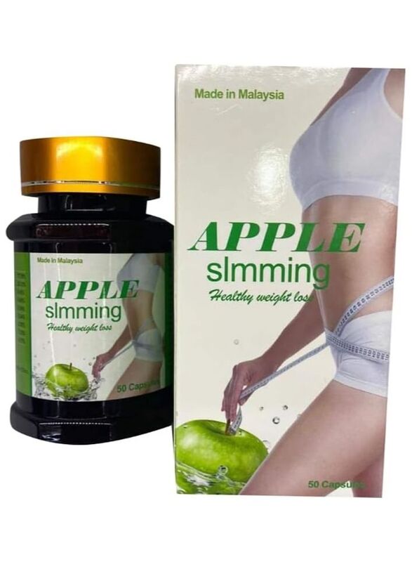 Green Apple Slimming Capsules to Boost Metabolism, Trim Waist, and Elevate Natural Energy for Enhanced Focus and Elevated Mood, 50 Capsules