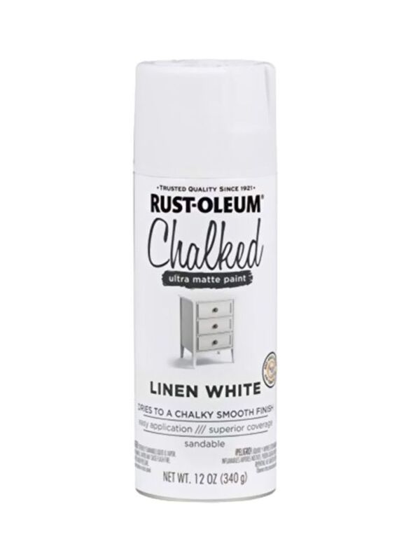 Rust-Oleum Chalked Ultra Matte Paint Spray, 340gm, Linen White