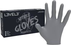 L3vel3 Gloves Nitrile Liquid Silver Large 1x100