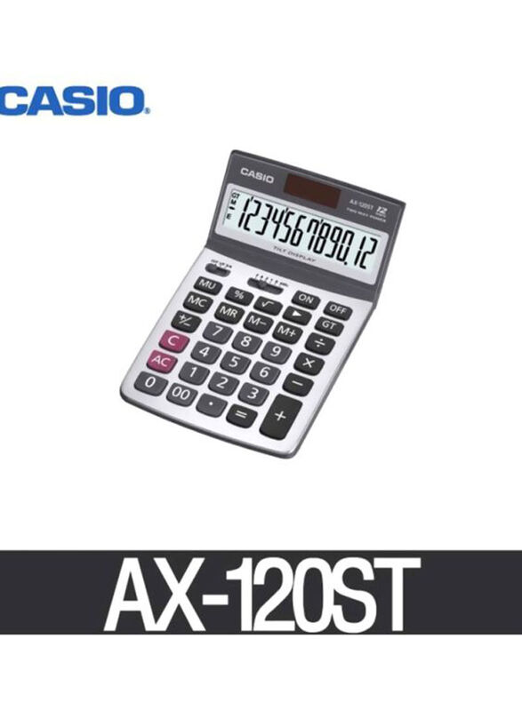 Casio Ax-120st Calculator, Black/Silver