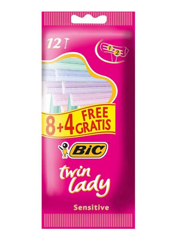 Bic Twin Lady Pouch Razors, 12 Pieces