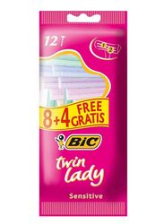 Bic Twin Lady Pouch Razors, 12 Pieces