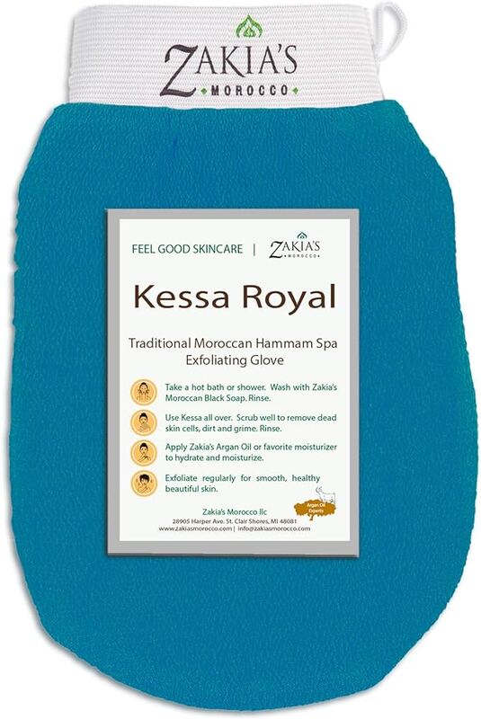 Moroccan Oil Korean Bath Gloves Exfoliating  Blue