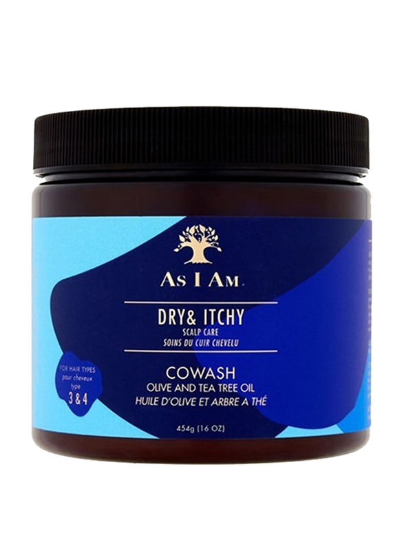As I Am Dry And Itchy Scalp Care Olive And Tea Tree Oil Co Wash for All Hair Types, 454g