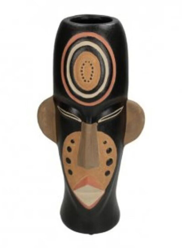 

Generic Mask Fine Earthenware Vase, Brown/Black