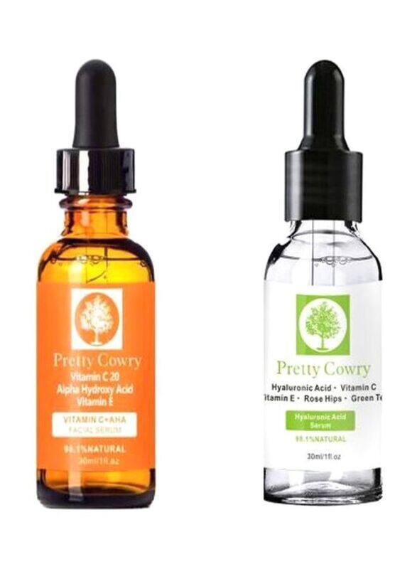 

Pretty Cowry Vitamin C Facial Serum & Hyaluronic Acid Serum Set, 30ml