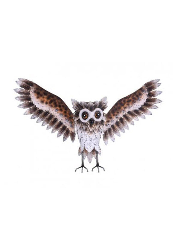

Generic Metal Home Decor Owl Animal Figurine, 420mm, Brown/White