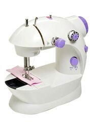 DLC Portable Stainless Steel Sewing Machine, SM-202A, White/Purple