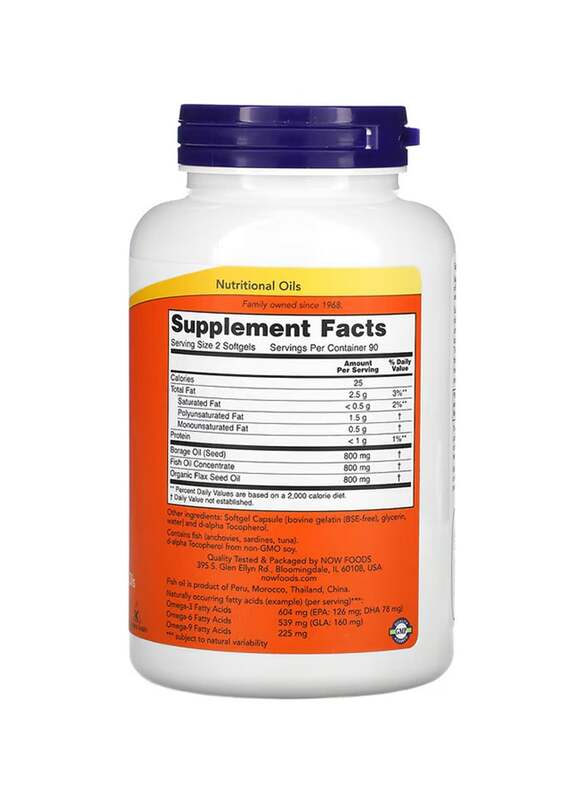 Now Foods Super Omega 3-6-9 Dietary Supplement, 1200mg, 180 Softgels