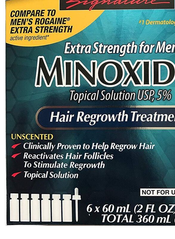 Kirkland Signature Minoxidil 5% Extra Strength Hair Regrowth Bottles, 6 Pieces, 60ml
