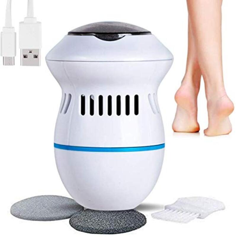 Dreamslink Portable Electric Vacuum Absorption Foot Grinder with USB for Dead, Hard Cracked Dry Skin, White