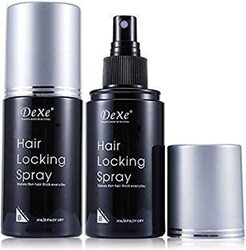 Dexe Hair Builder 22g Fiber Medium Brown with 100ml Hair Locking Spray Kit, 2 Piece