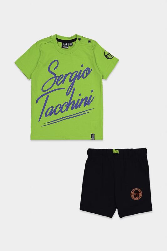 Sergio Tacchini Todddler Boys 2 Pcs Top And Bottom Set, Green and Navy