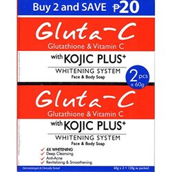 Gluta C Kojic Plus Whitening System Face & Body Soap, 2 x 60g