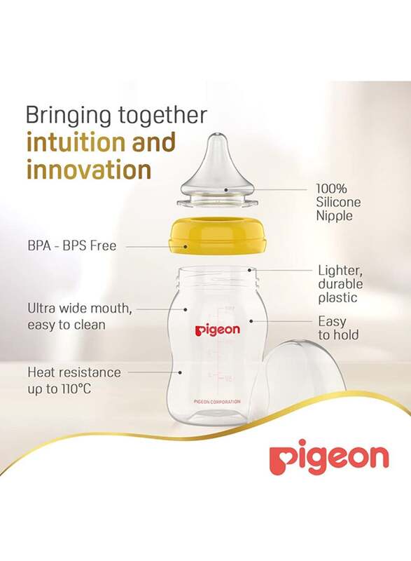 Pigeon Soft Touch Peristaltic Plus Feeding Bottle, 160ml, Assorted Colour