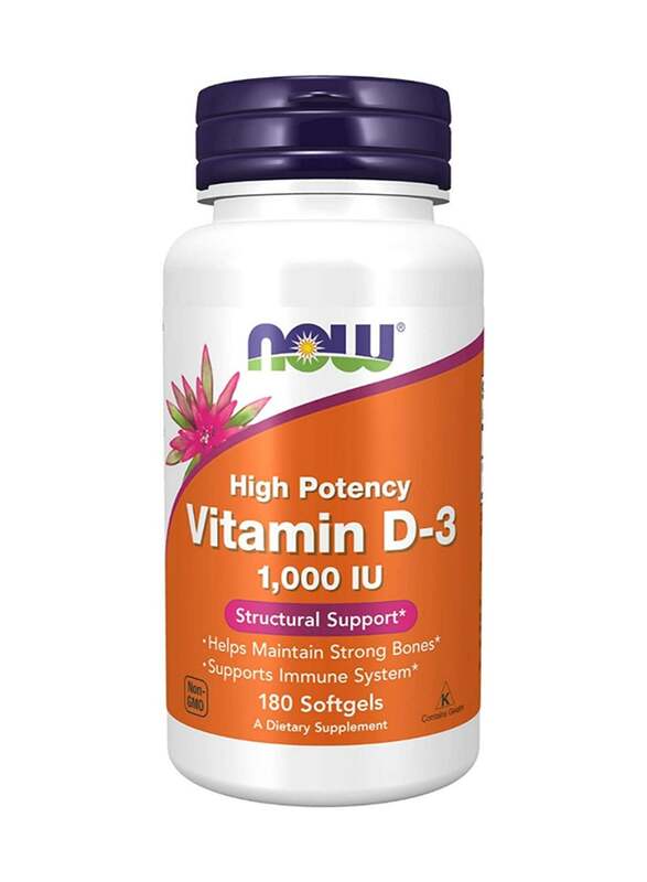 Now Foods High Potency Vitamin D-3 1000 IU Dietary Supplement, 180 Softgels