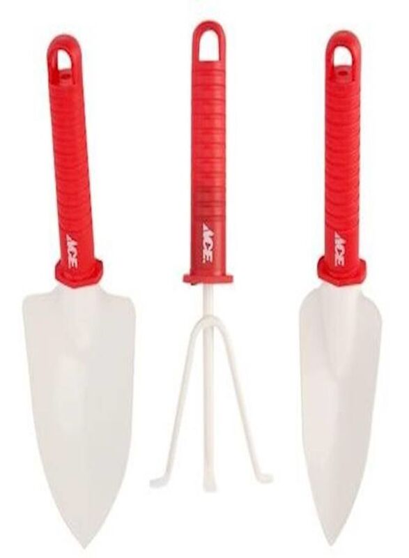 Ace Garden Tool Set, 3 Piece, White/Red