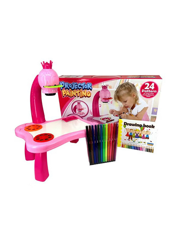 

Generic Adjustable Rotating Kids Projector Painting With 12 Colour Markers And 24 Patterns To Trace, Ages 5+, Multicolour