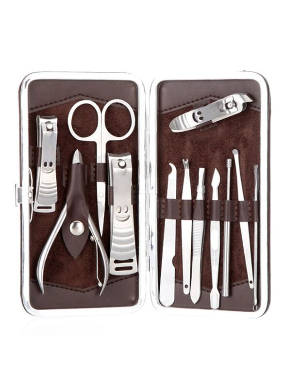 12-Piece Nail Clippers Manicure and Pedicure Set, Silver