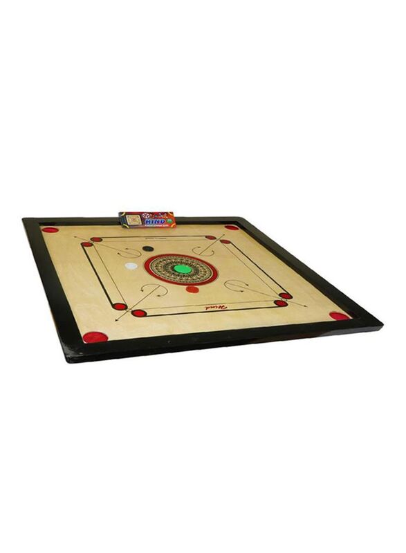 Hind Classic Portable And Durable Medium Wooden Carrom Board With Plastic Coins for Ages 10+