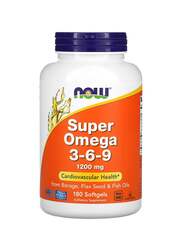 Now Foods Super Omega 3-6-9 Dietary Supplement, 1200mg, 180 Softgels