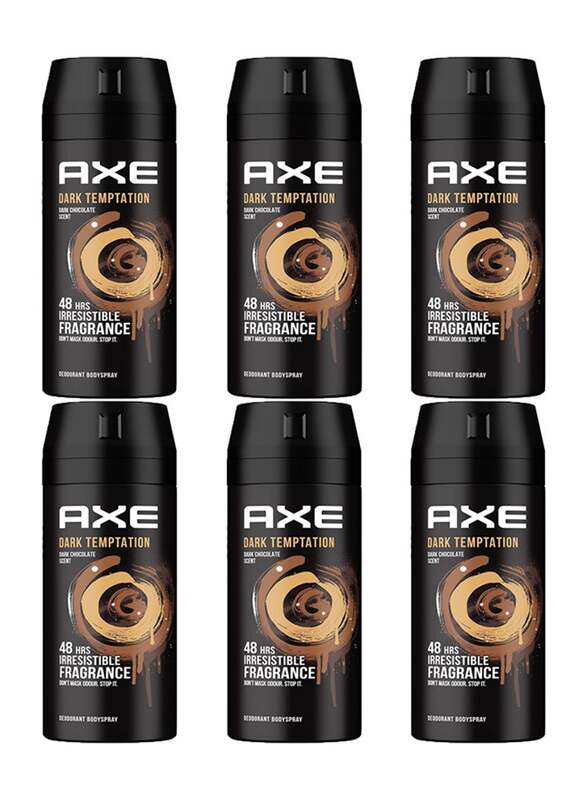AXE Dark Temptation Deodorant Body Spray, 6 Bottle x 150ml