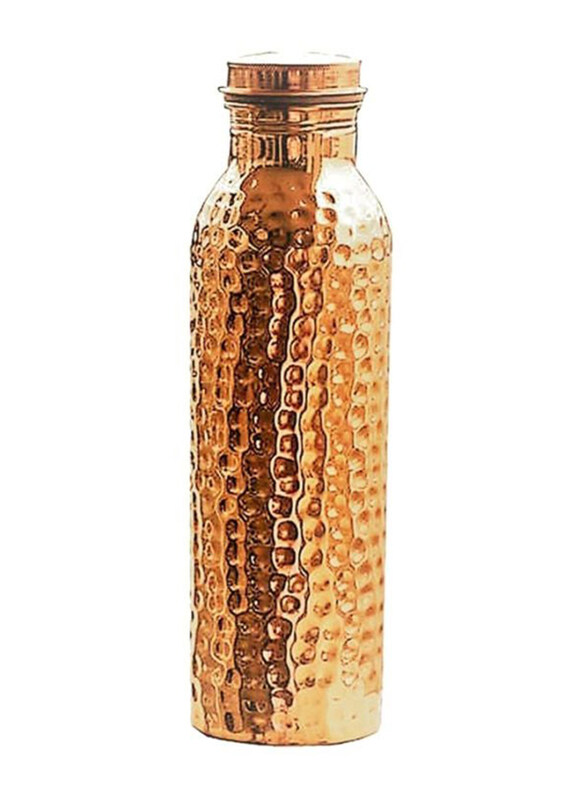

Raj 1 Ltr Copper Water Bottle, TCJ006, Gold