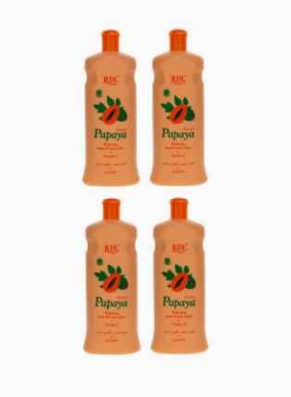 RDL Vitamin E Extract Papaya Whitening Hand & Body Lotion, 4 x 600ml