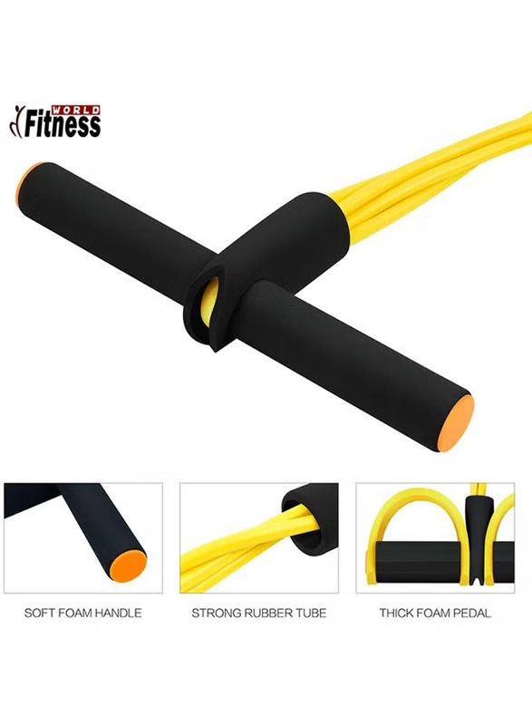 Fitness World T-Shape Tummy Trimmer Rower, Yellow/Black