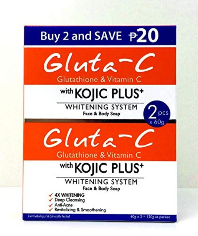 Gluta C Kojic Plus Whitening System Face & Body Soap, 2 x 60g