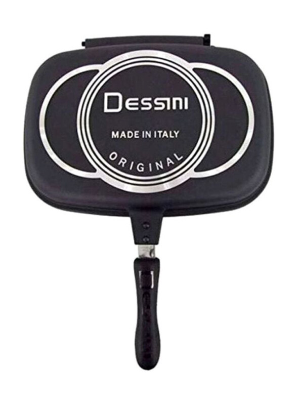 

Dessini 40cm Non-Stick Square Double Sided Grill Pan, 0426VM4QE7G, Black