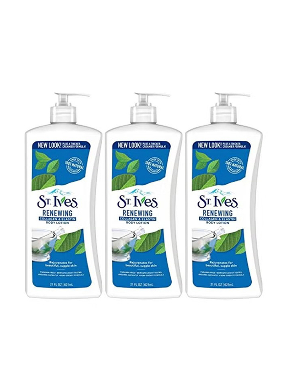 St. Ives Renewing Collagen And Elastin Body Lotion Set, 3 x 621ml