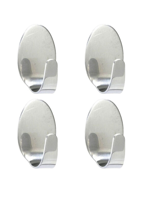 Wenko Stainless Steel Midget Hook Set, 4 Pieces Silver