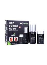 Dexe Hair Building Fibers Black with Hair Locking Spray Set