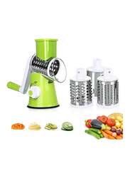 3 In 1 Handheld Spiral Rotary Drum Vegetable Slicer, 4 Piece, Green