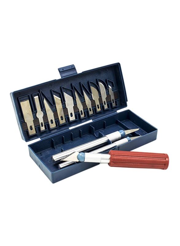 Mega Hobby Knife Set, 16 Piece, Blue