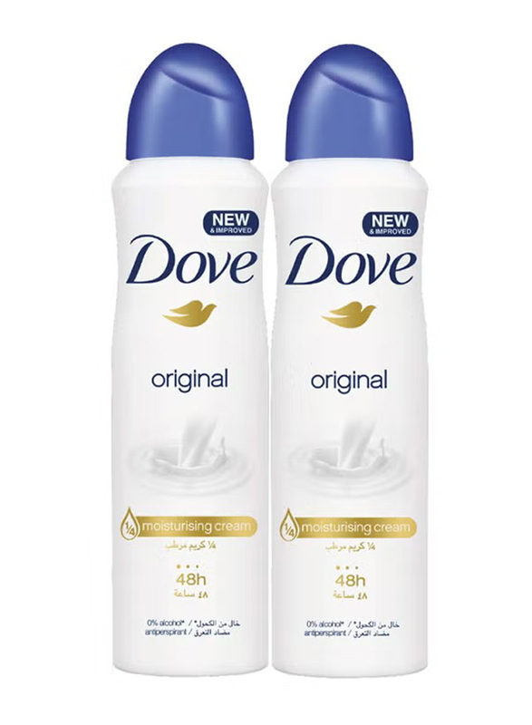 Dove Original Antiperspirant Deodorant, 150ml, 2 Piece