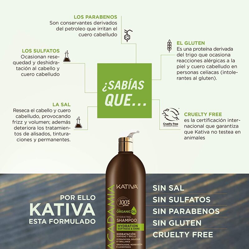 Kativa Macadamia Hydrating Shampoo, 1000ml