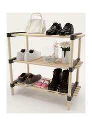 Seowood 3-Shelf Multi-Purpose Modular Rack, Beige/Black