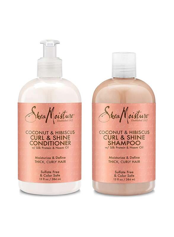 Sheamoisture Coconut and Hibiscus Curl Shampoo and Conditioner Set for Curly Hair, 2 x 13oz