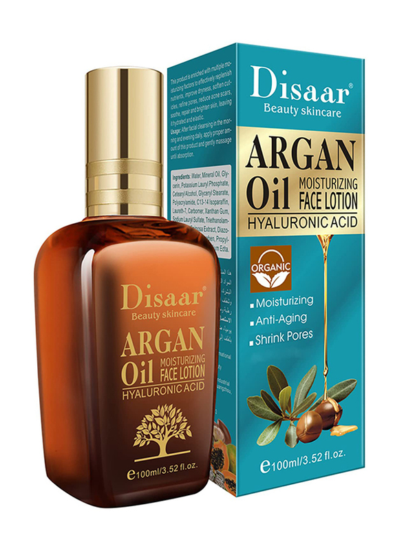 Disaar Beauty Skincare Argan Oil Moisturizing Face Lotion, 100 ml