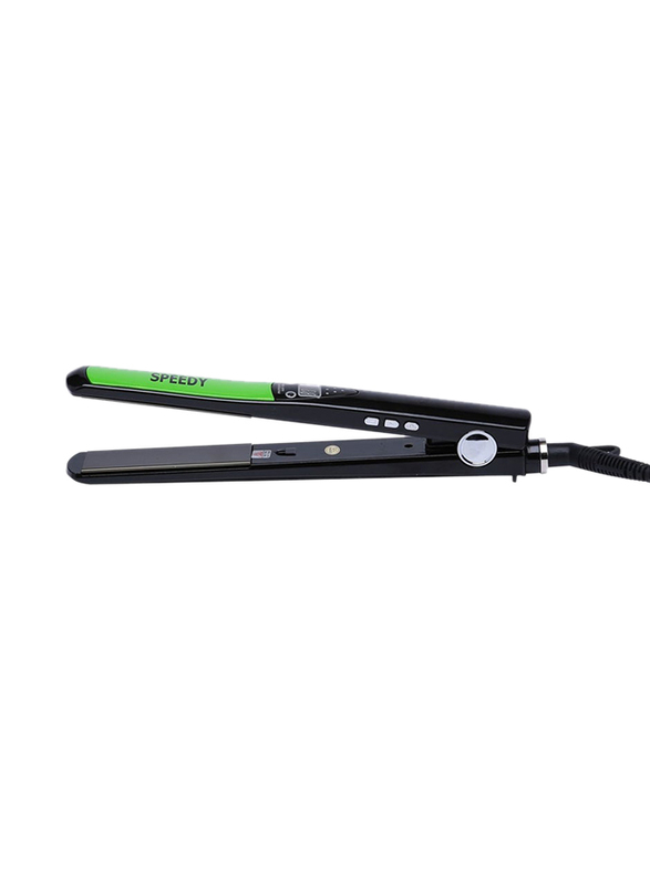 

Generic Titanium Plated Heating Base Flat Hair Straightening Iron, Black/Green