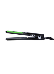 Titanium Plated Heating Base Flat Hair Straightening Iron, Black/Green