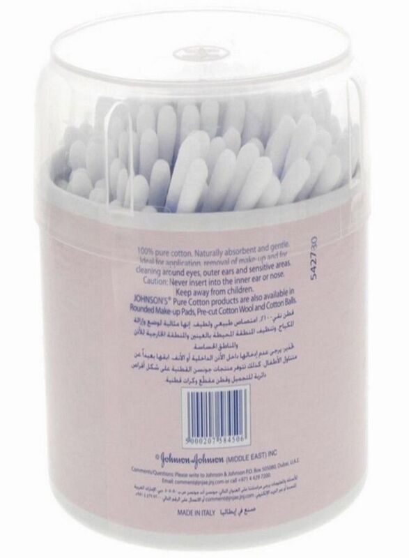 Johnson & Johnson Pure Cotton Buds, White, 200 Pieces