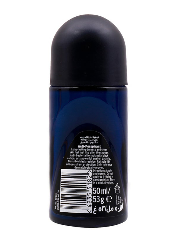 Nivea Deep Black Carbon and Dark Wood Antiperspirant Roll On, 2 x 50ml