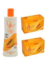 Silka Papaya Soap & Lotion Set, 3 Pieces