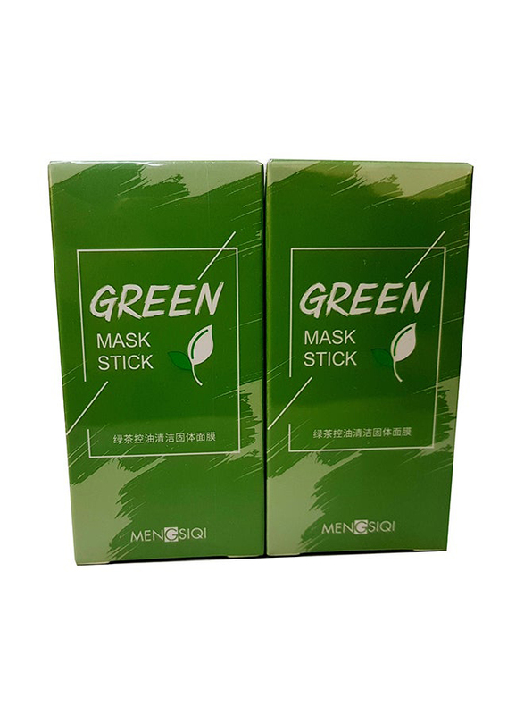 Mengsiqi Green Tea Purifying Clay Mask Stick, 2 x 40g